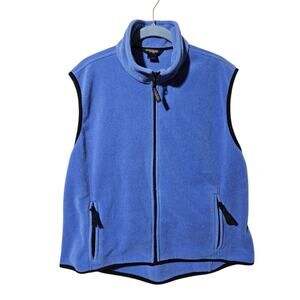 Woolrich Sky Blue Fleece Vest Full Zip Womens XL W/ Zip Pockets Outdoor/Hiking